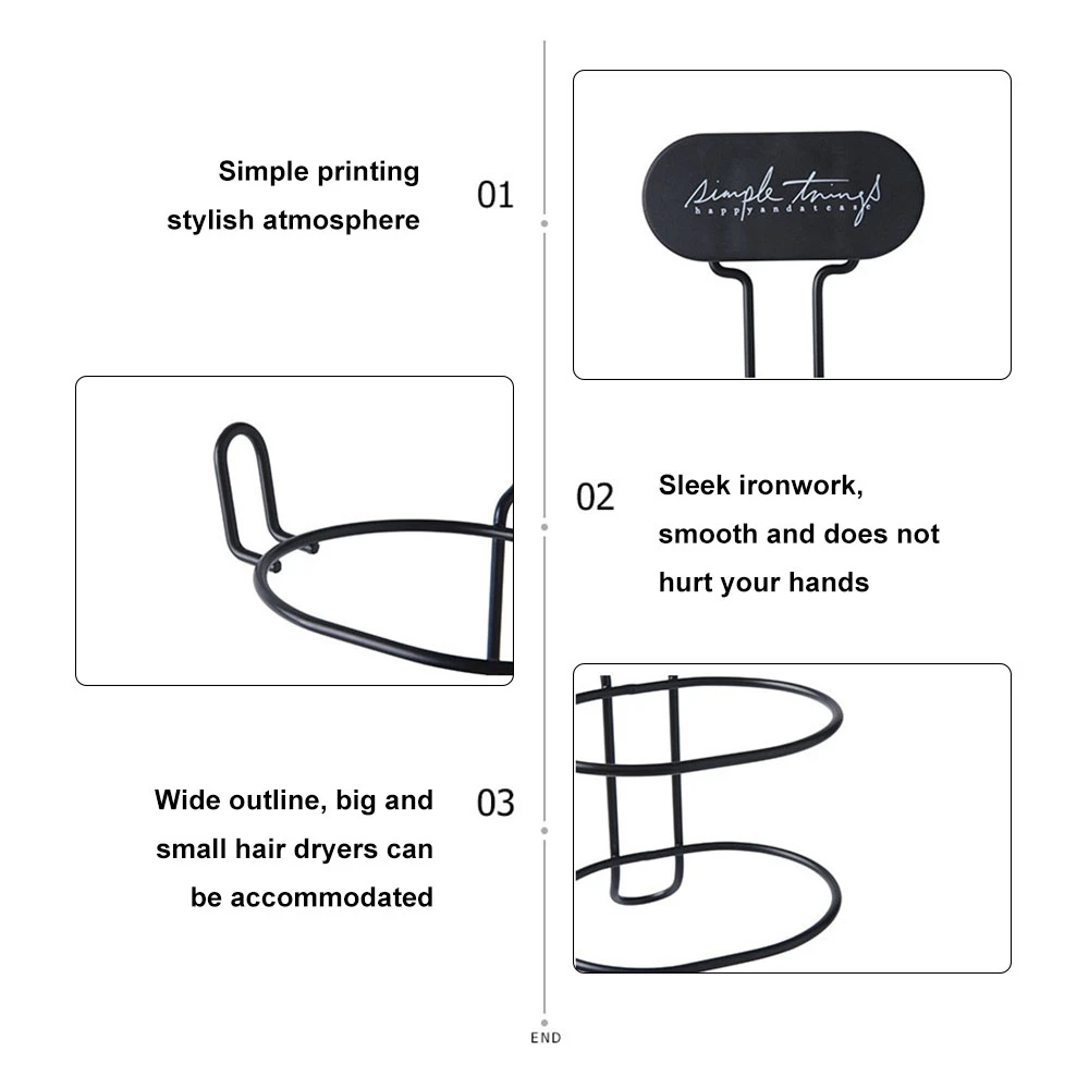 Настенный держатель для фена без дырочек ветрозащитная стойка ванной комнаты