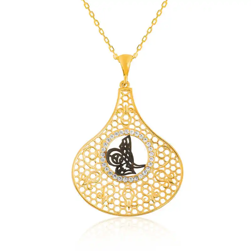 

Real Silver 925 Jewelry Silver Tuğra Lady Necklace