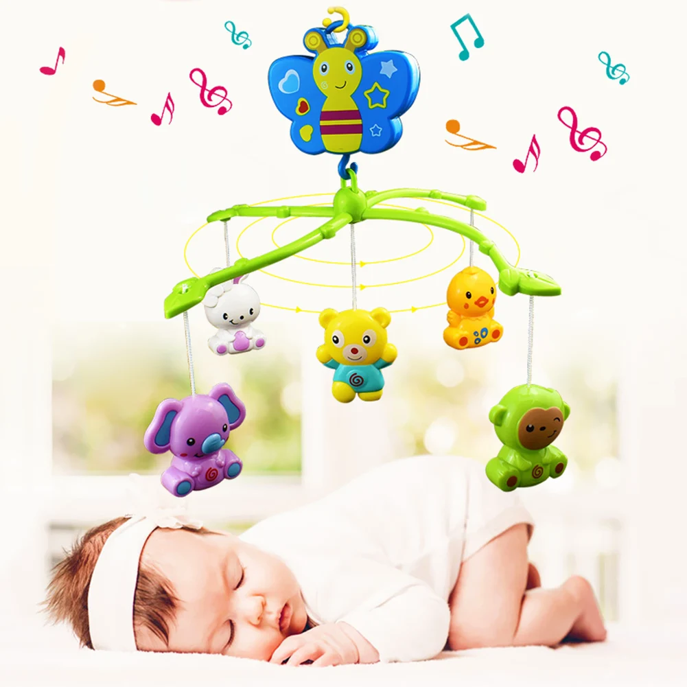 

Детская коляска, электронный музыкальный звонок для детской кроватки, с мультяшным рисунком, для месяцев, для новорожденных