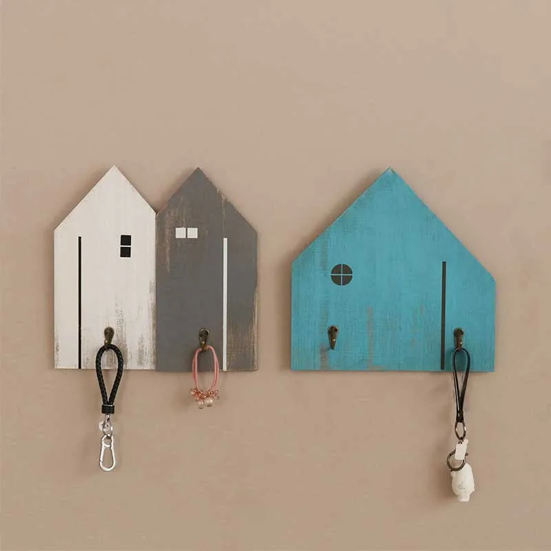 Компактный домашний настенный стеллаж для хранения с крючком винтажная