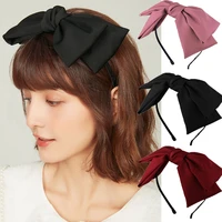 solid color barrette bow bohemia hairband for girls woman hairpin headdress oversized headband bezel headwear hair accessories