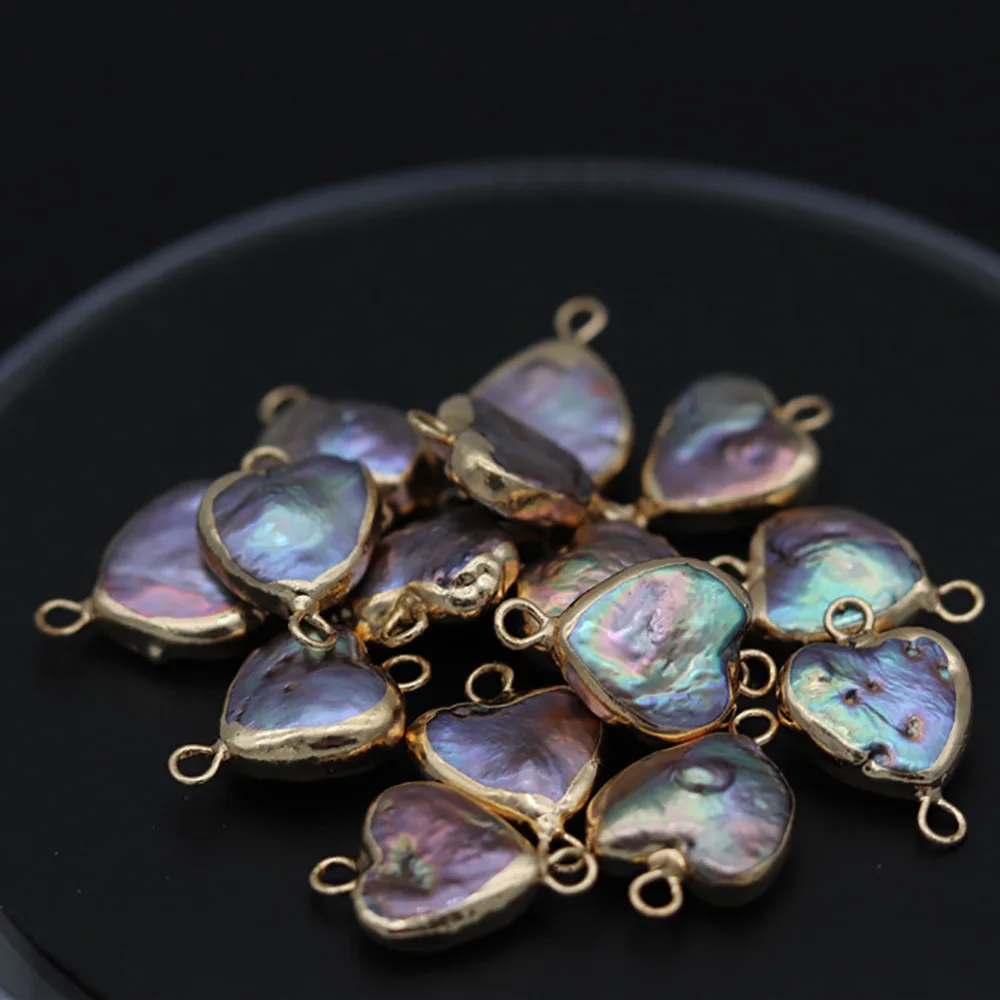 

2 шт. для продажи, жемчуг в форме сердца, натуральный пресноводный жемчуг, соединительные подвески для ожерелья, браслета «сделай сам», изгот...