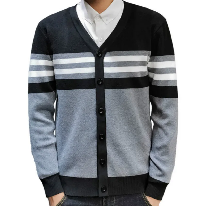 Свитер мужской кардиган пальто корейский стиль тренд 2019 новый верхняя одежда