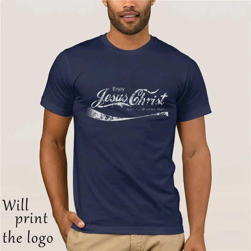 Футболка с надписью Enjoy Jesus Christ You alt Never Thirst Christian Men'S | Мужская одежда