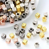 diy 100pcs 4colors square acrylic letter beads mixed alphabet spacer beads charms bracelet necklace for jewelry making supplies