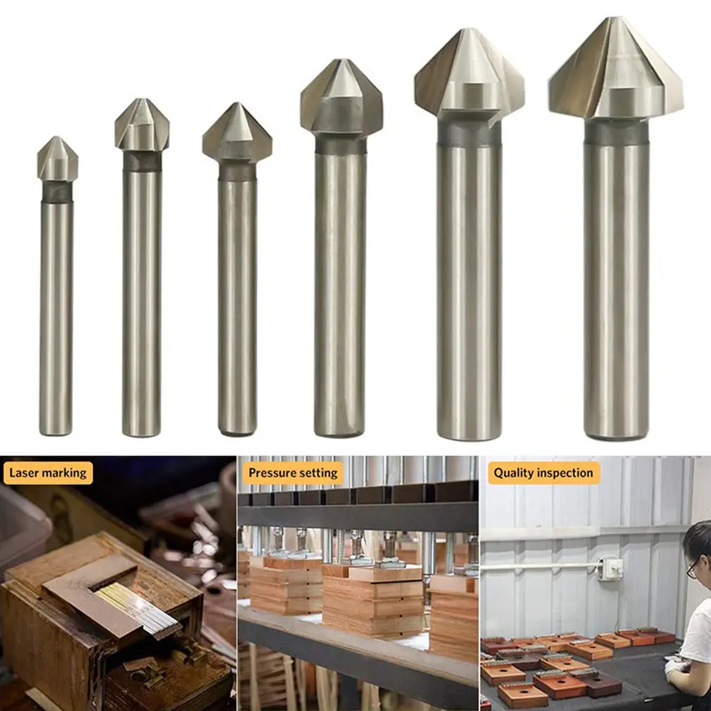 

6 шт., набор фрез из быстрорежущей стали с 3 канавками, 20,5 мм