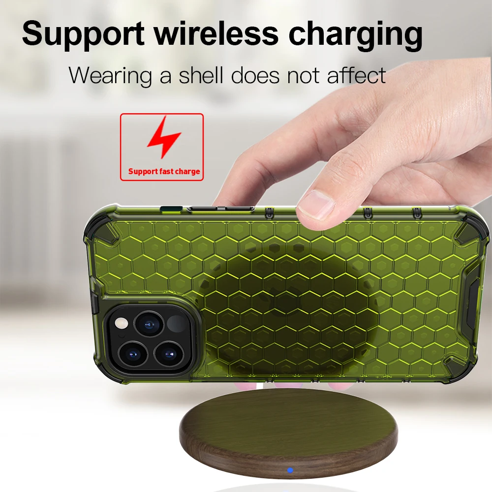 KEYSION Shockproof Case for iPhone 12 Mini 12 Pro 11 Pro Max 6s Plus Honeycomb Phone Cover for Apple iPhoneSE 2020 7 8 XR XS Max