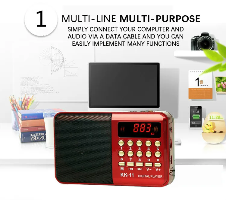 Беспроводные колонки портативный музыкальный FM радиоприемник цифровой мини