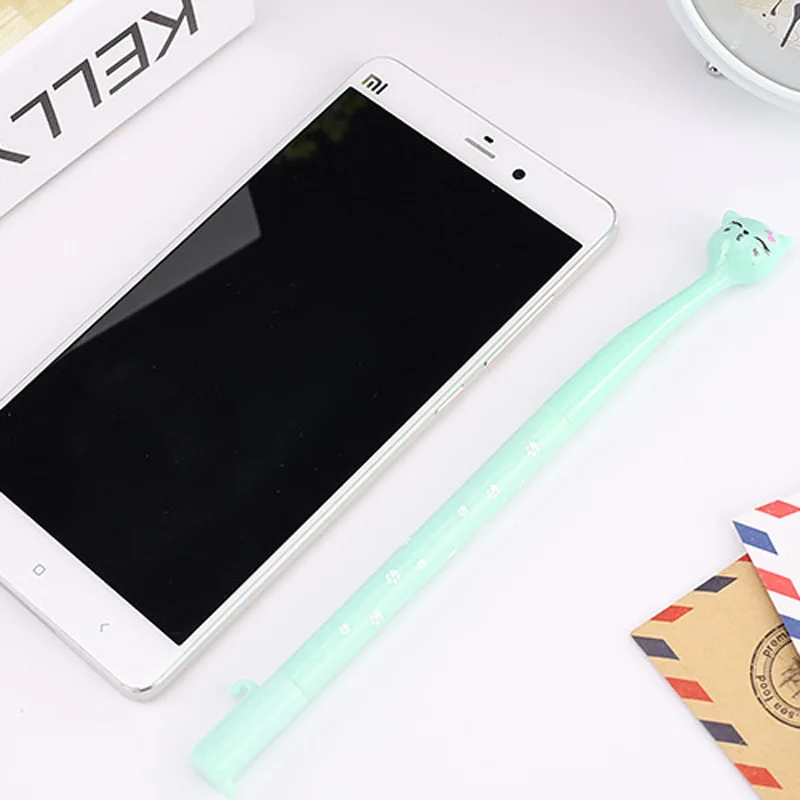 2 шт. гелевые ручки с мультяшным котом черного цвета милый подарок чернила для