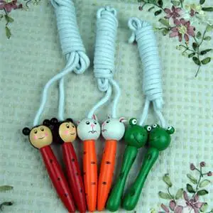 

2.1M Universal Cute Cartoon Animl Shape Wood Handle Kids Jump Ropes Standard Fitness Children Skip Rope