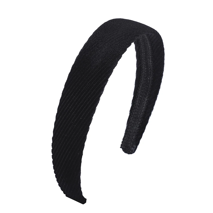 Black Velvet Striped Простые бархатные повязки на волосы, однотонные модные повязки с маленькими полями, элегантные аксессуары для волос для женщин, головные уборы - Цвет: Black Velvet Striped