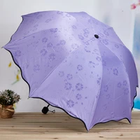 lady magic flowers umbrella travel parasol folding rain windproof umbrella folding anti uv sunrain umbrella