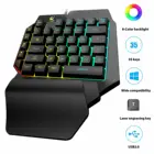 Механическая игровая мини-клавиатура с одной рукой, RGB светодиодный светкой, USB, портативная, 35 клавиш, для ноутбуков, Проводная игровая клавиатура для LOLPUBGCF