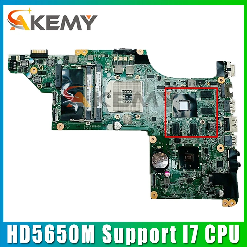 

Материнская плата Akemy DA0LX6MB6F2 615308-001 630981-001 для HP Pavilion DV7 DV7T DV7-4000, материнская плата ноутбука HM55 DDR3 HD5650M, поддержка процессора I7