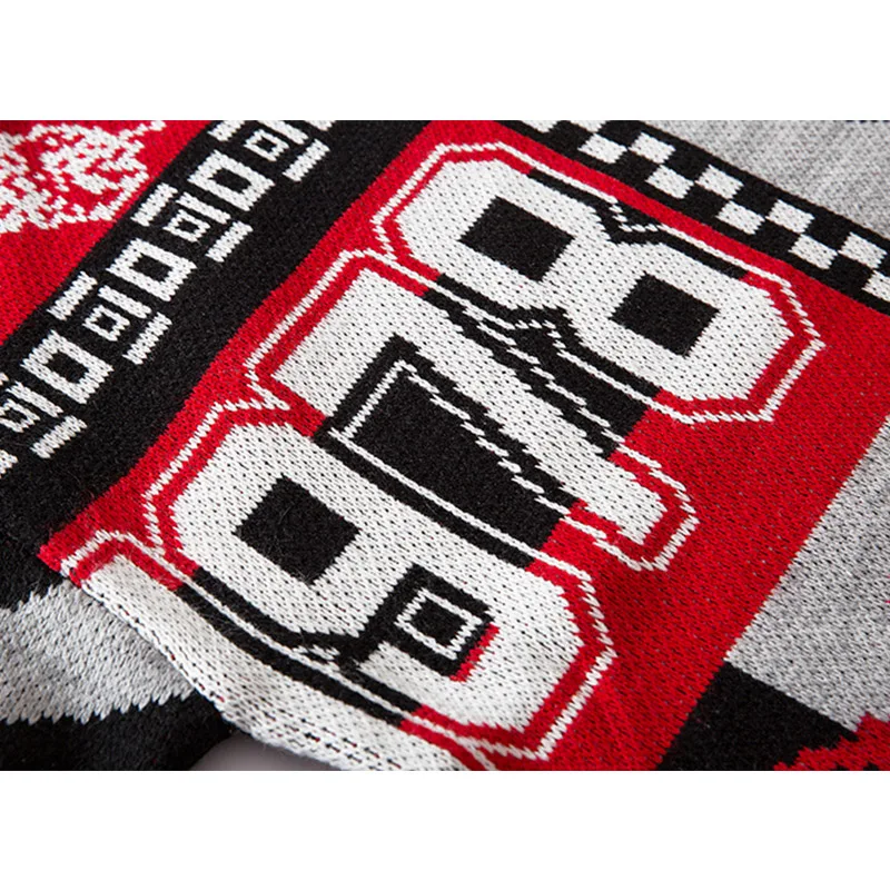 Мужской свитер с буквенным принтом цветной пуловер модные мужские свитера в