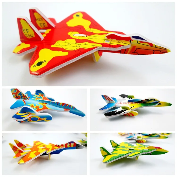 4 шт. DIY Детский Мини 3D пенопластовый летающий самолет ручной работы планер