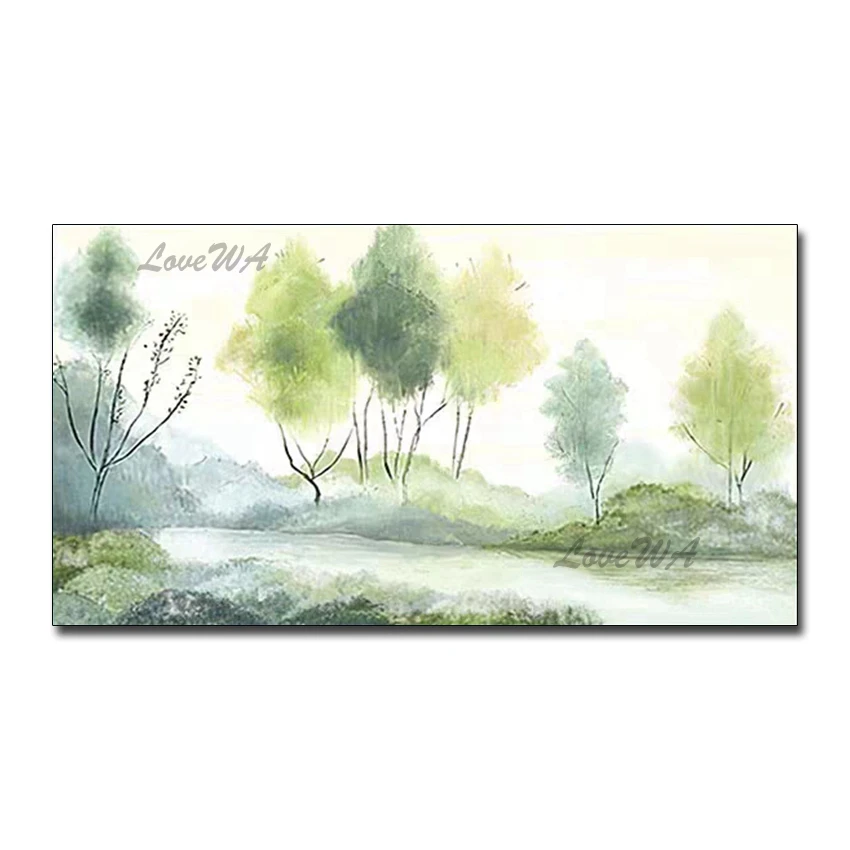 

Hand-painted Tree Picture Modern Abstract Acrylic Painting Interior Decoration Unframed Canvas Wall Art For Living Room Decor