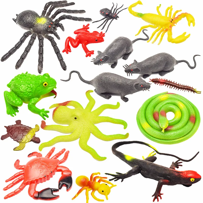 

Soft Rubber Simulation Animal Mouse Centipede Frog Big Spider Scorpion Snake Halloween Scene Props Spoof Toy Scary Insect Toy