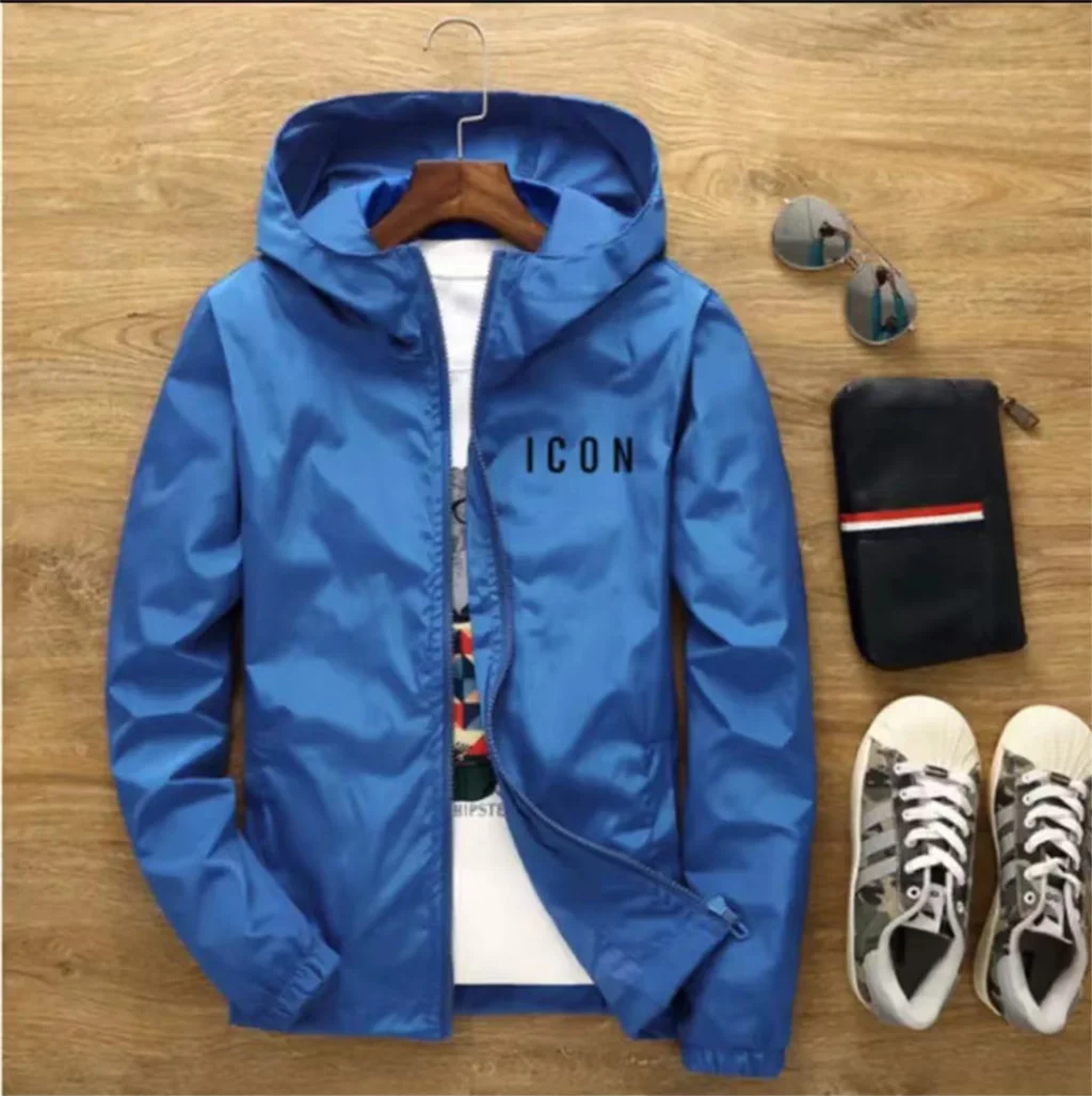 

ICON new men's casual hooded bomber jacket spring and autumn hip-hop plus size windbreaker sportswear zipper jacket men's jacket
