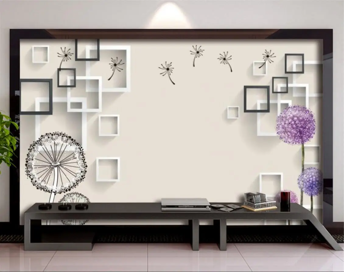 Пользовательские обои фото простые квадратные геометрические Одуванчик фоновые