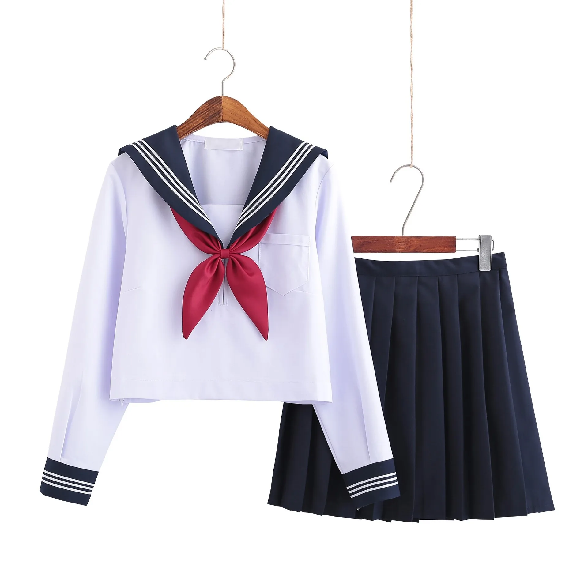 

White Schoolgirl JK Uniform Japanese Class Navy Sailor School Uniforms Students Clothes For Girls Anime COS Sailor Navy Suit