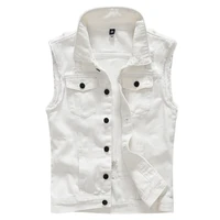 hot new brand vest male denim vest vintage sleeveless washed jeans waistcoat man cowboy ripped jacket casual vest men size m 5xl