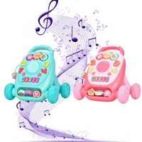 mini trolley toys multifunctional hand drum music bilingual education machine musical walker kids early learning toy gifts