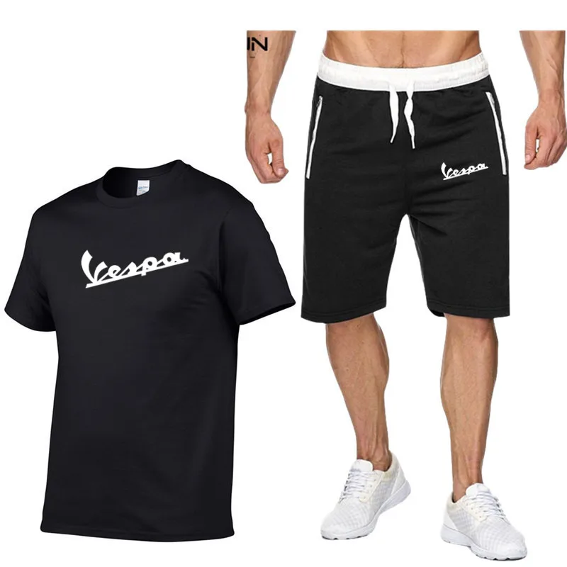 

Brand Clothing Men Running Suit Short Sleeve+Shorts Basketball Training Tracksuit Quick Dry Loose T-shirt Sports Gym Fitness Top