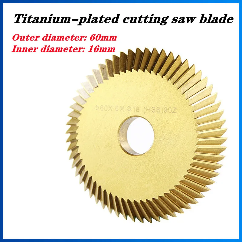 

1PC 60*6*16*90THSS High Speed Steel Cutting Saw Blade Single-tooth Titanium-plated Circular Saw Blade Cutting Blade