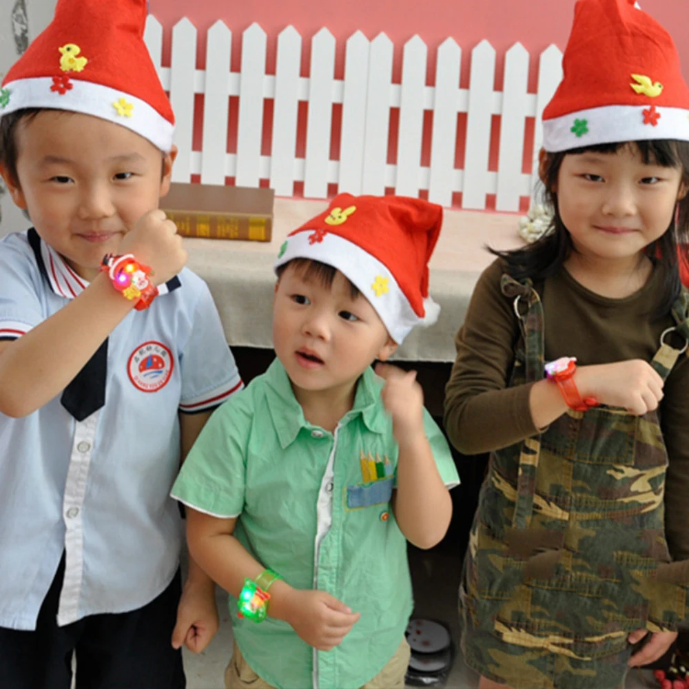 

Amawill 10pcs Christmas Hat Party Decorations Adult Child Favor Non-Woven Xmas Cap Home Decor New Year Navidad Decoracion Gifts