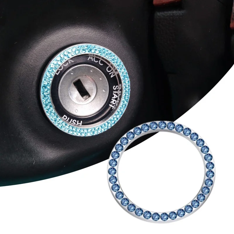 

Car Ignition Key Ring Diamond Sticker 3D Switch Cover for Auto Motorcycle Styling Rhinestone Decoration Key Circle
