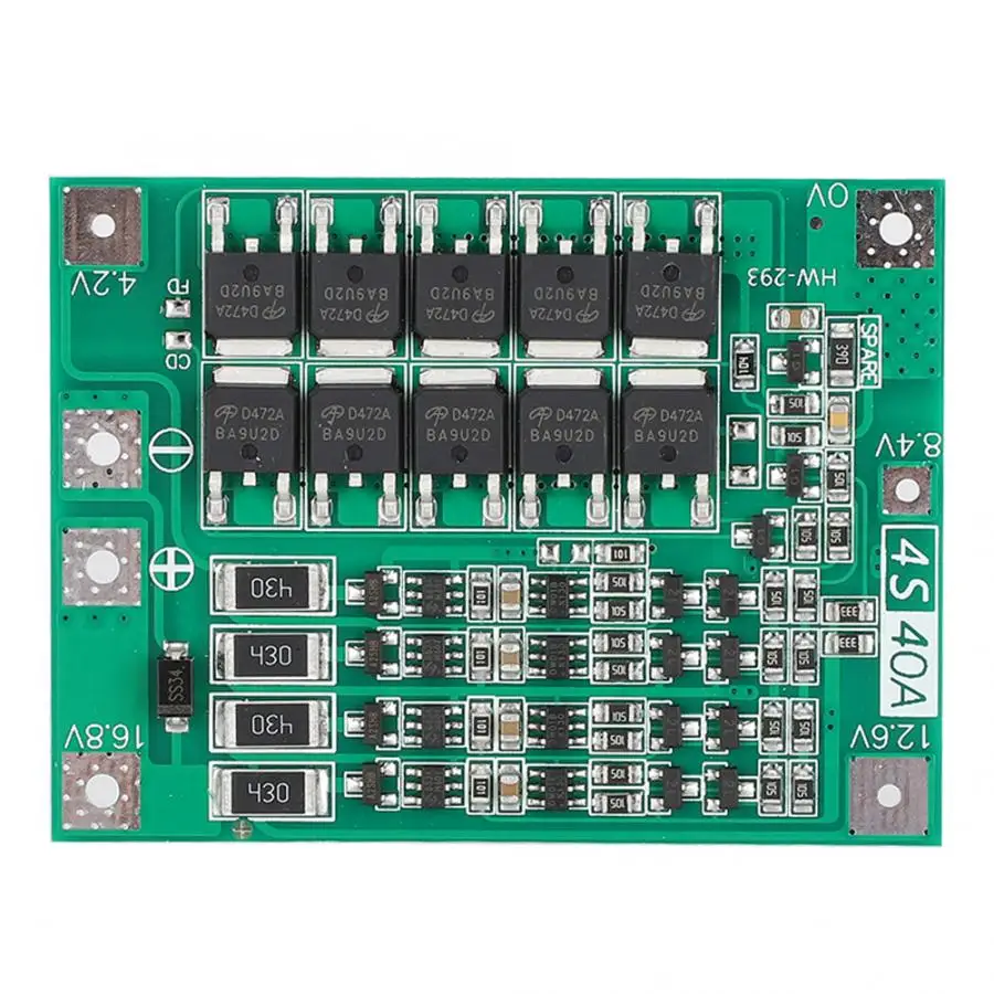 4S 14 8 V 16 40A 18650 Защитная плата литий ионной батареи с защитной платой