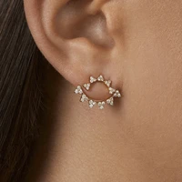 street shot new women simple earrings alloy rhinestone accessories multicolor earlobe nail stud dangle earrings