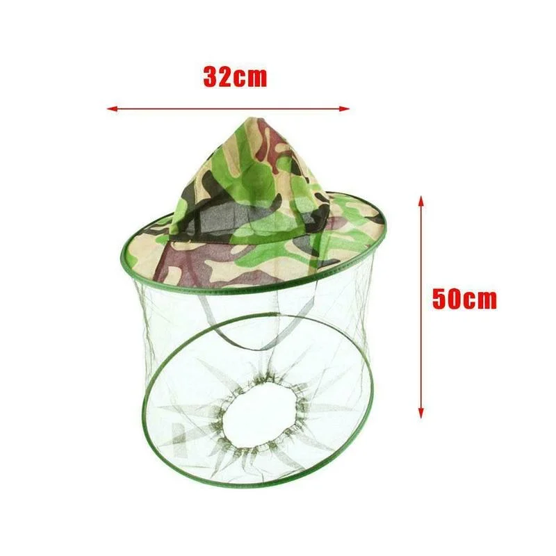 

Camouflage Mens Fishing Hat Wide-brimmed Hat Sun-shading Hunting Beekeeping Net Hat Insect-proof Mosquito-proof Neck Headgear