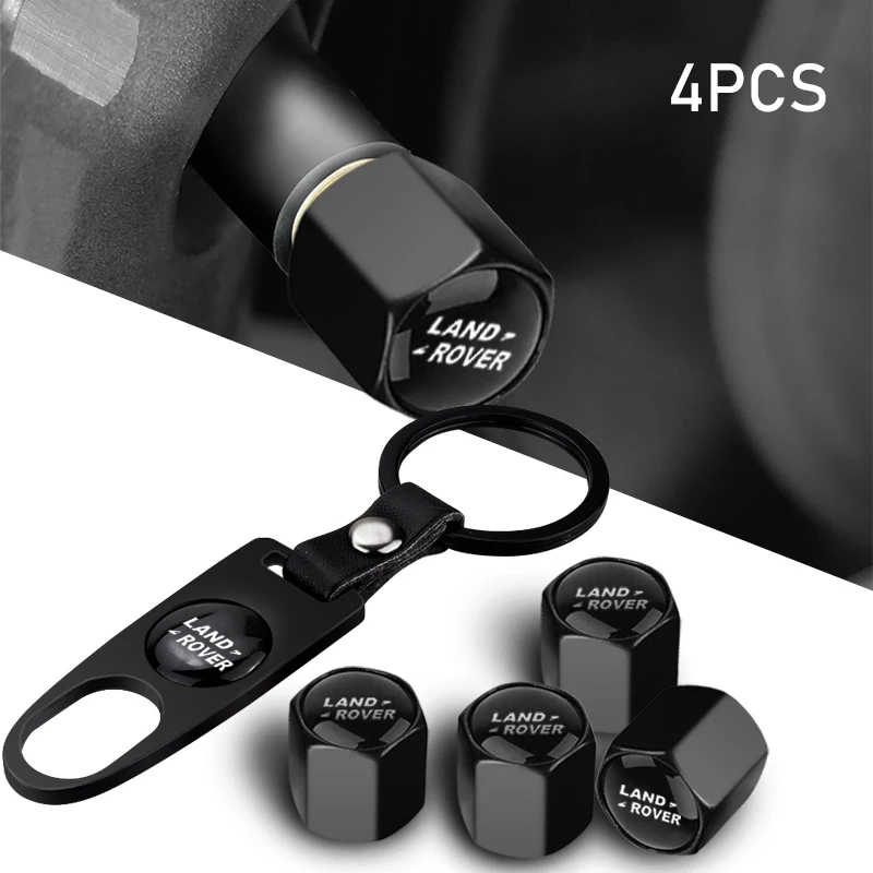 

Car Tire Valve Cap Wheel Stem Cover with Wrench KeyChain for Land Rover Range Supercharged Discovery 1 2 3 Freelander Santana