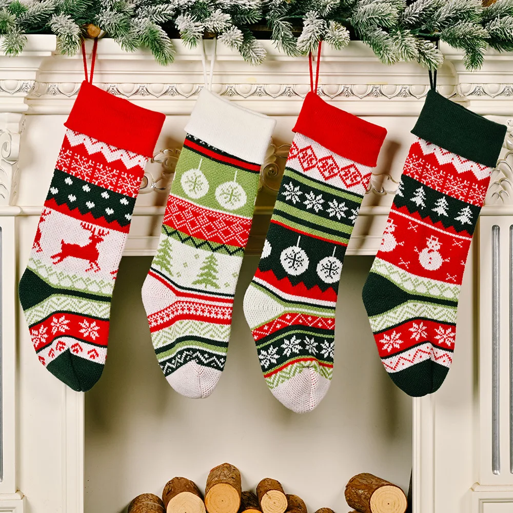 

Christmas Socks Stocking Gift Bag DIY Christmas Tree Decorations Xmas New Year Natal Noel Home Decoration Navidad Home Decor