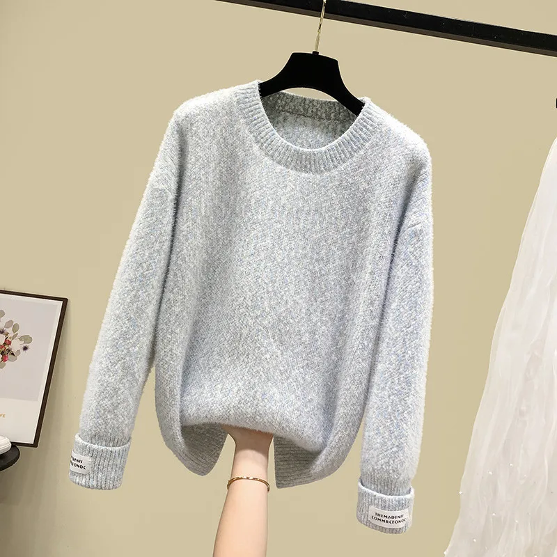 

Женский осенне-зимний пуловер, новые женские утепленные повседневные топы, свободный свитер из синели, женский свитер, женские модные топы ...