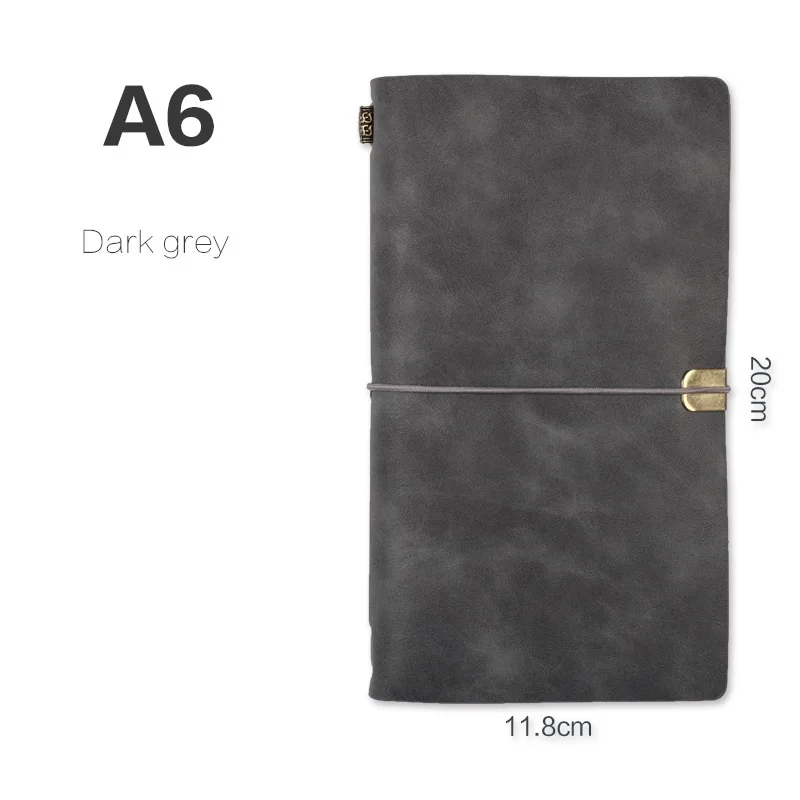 Dark Grey - PU A6 карманный Журнал Ноутбук Ретро PU кожаный планировщик дневник на спирали DIY Бизнес Офис Padfolio - Цвет: Dark Grey - PU
