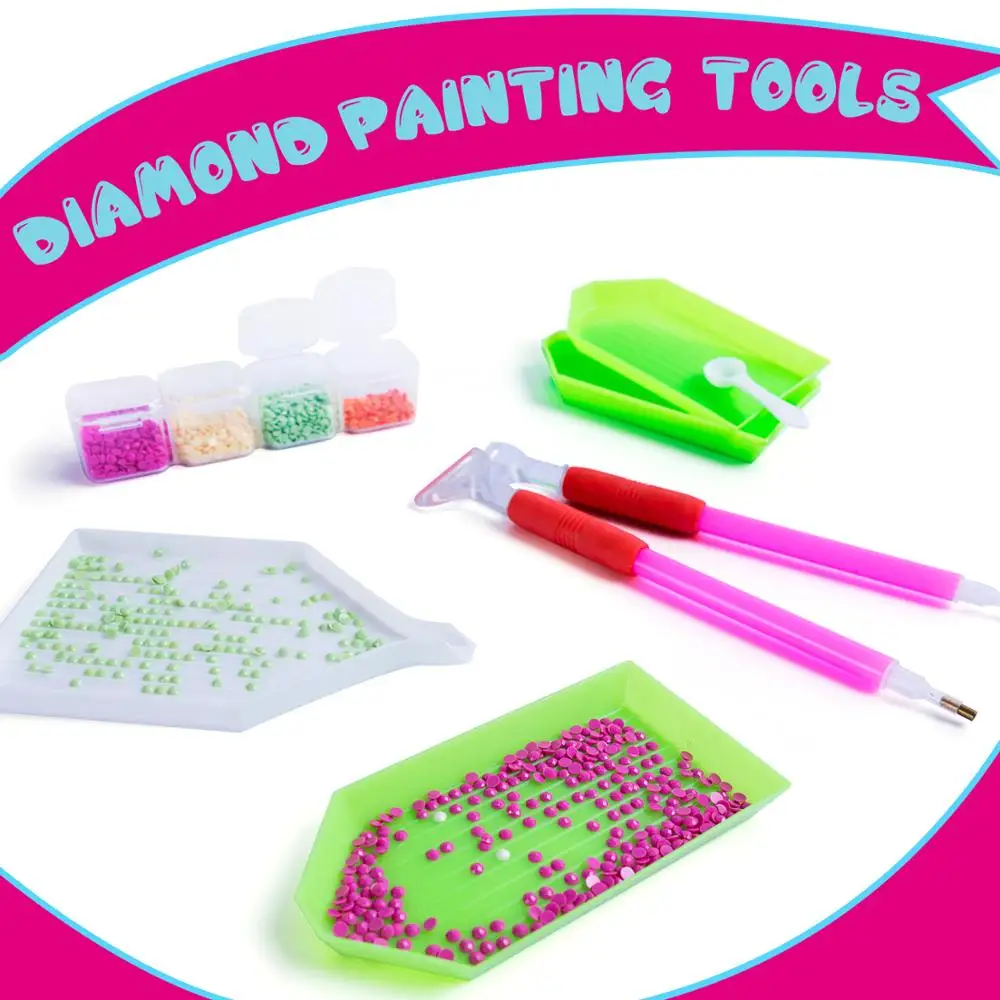 

Diamond embroidery accessories 124PCS diamond painting accessories cross stitch box, 5D embroidery mosaic tool storage box