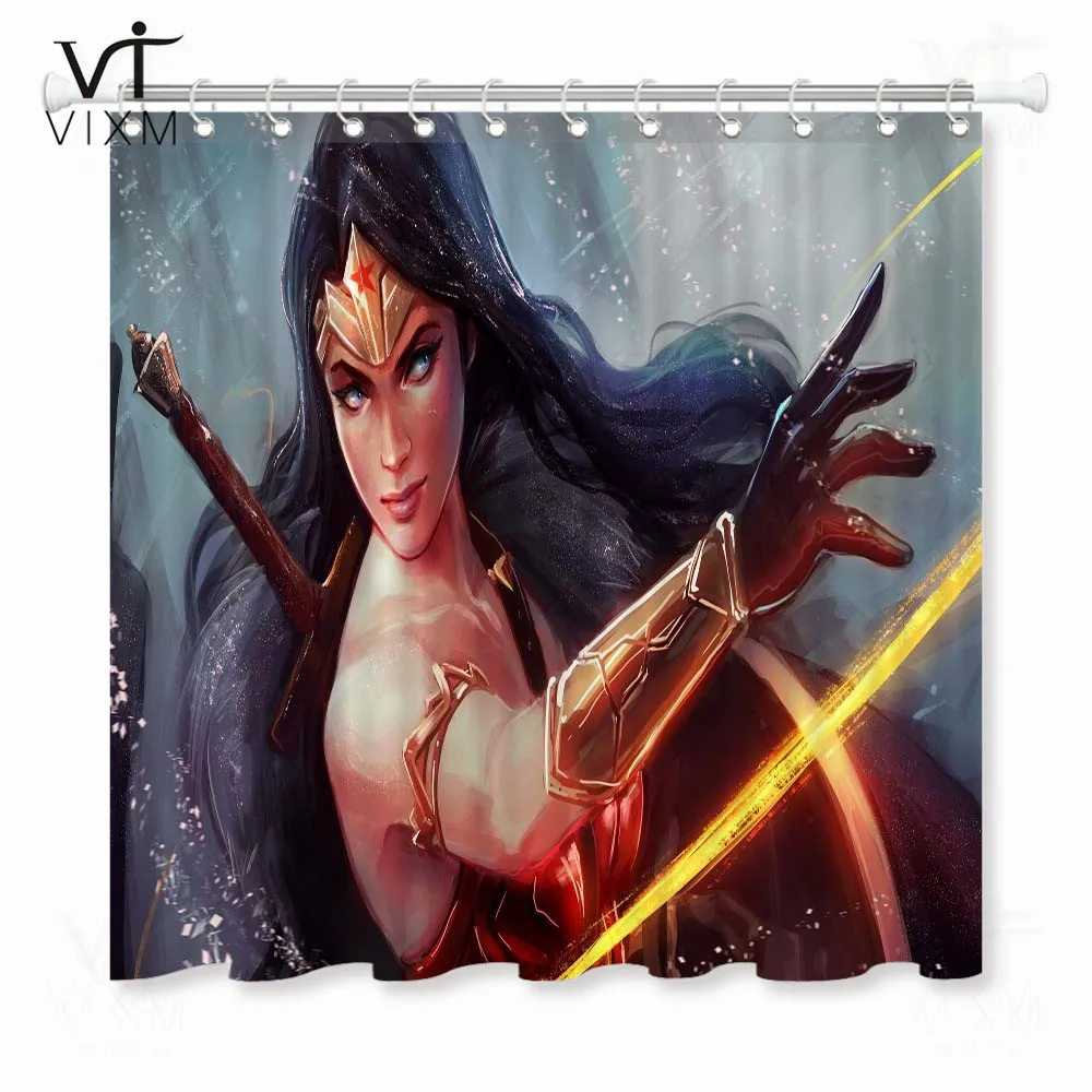 Vixm домашний фильм занавеска для душа s Wonder Woman Водонепроницаемая занавеска для ванной Экологичная полиэфирная занавеска для ванной - Цвет: 73616