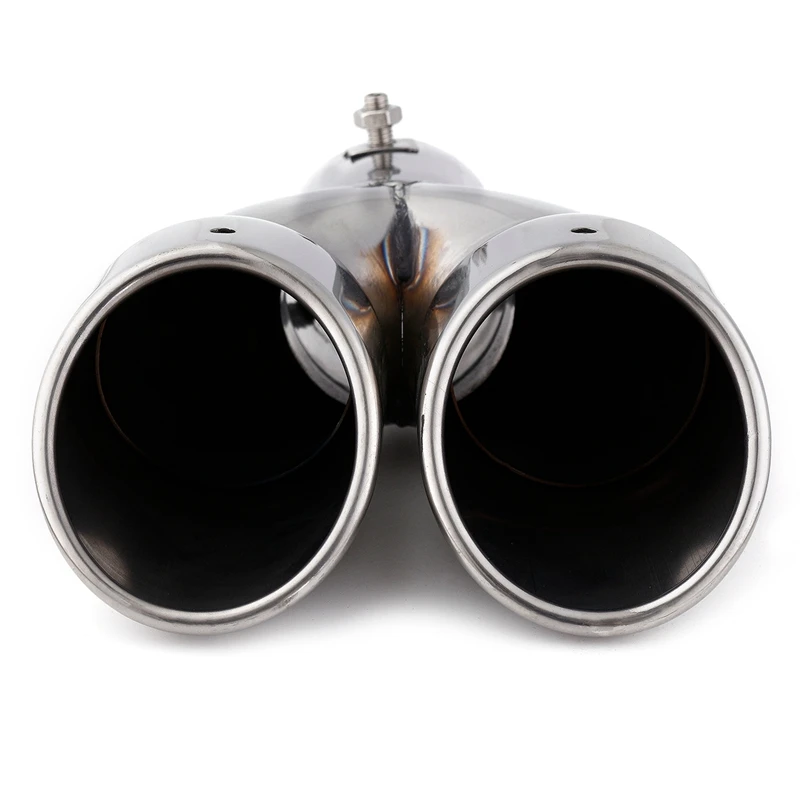63 мм двойной Выпускной хромированный автомобильный глушитель из нержавеющей