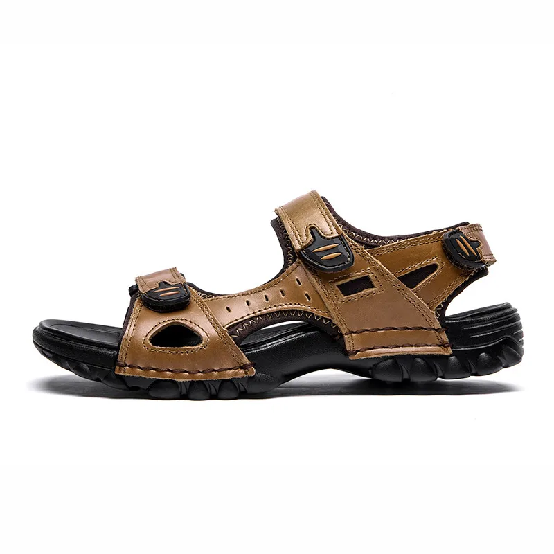 Brand Hot Sale Men Sandals Genuine Leather Beach Roman Casual Shoes Slippers Summer |
