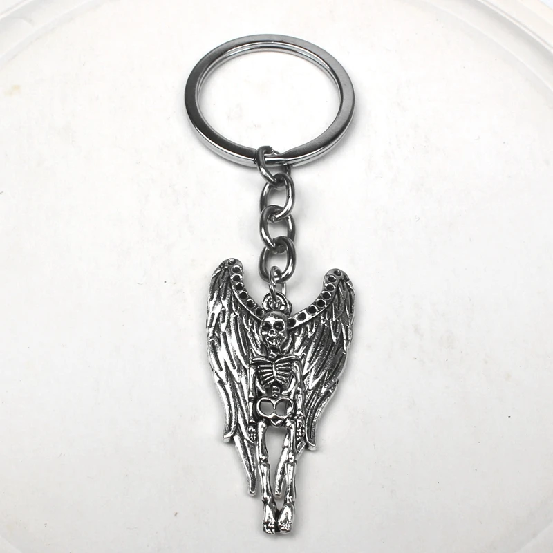 Новый уникальный брелок с крыльями скелета кулон креативный Модный Ювелирный