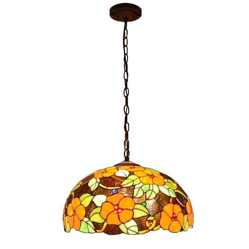 45 см европейские богатые цветы стеклянная люстра Tiffanylamp Ресторан Бар