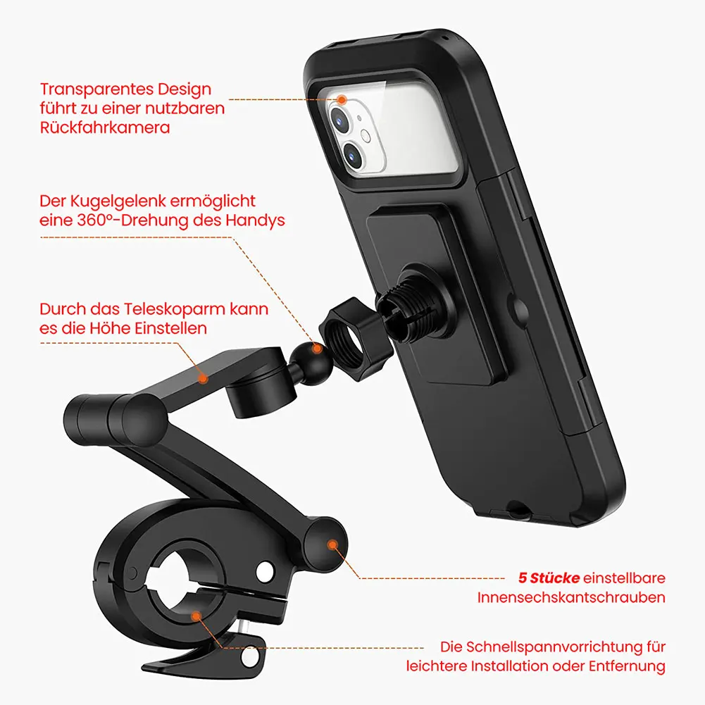 adjustable waterproof bicycle phone holder motorcycle cellphone holder mount 360 rotatable anti shake stable mobile support free global shipping