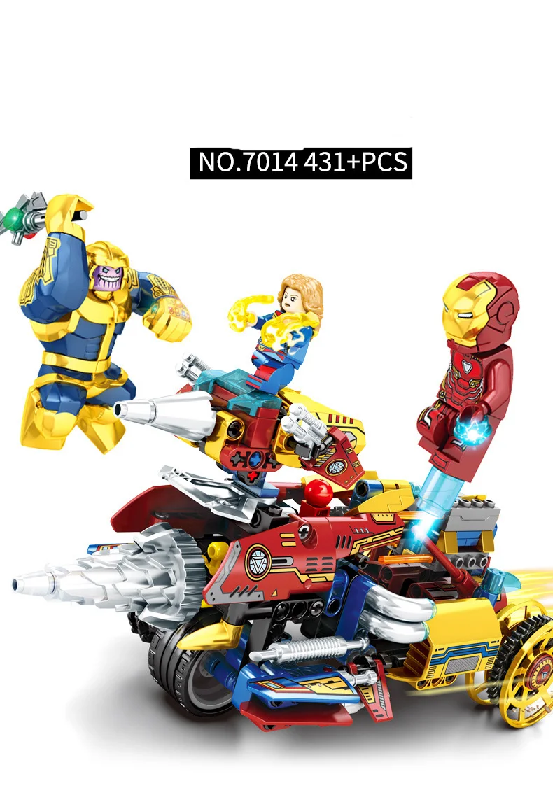 Строительные блоки Ironman Hulkbuster Совместимость с Thanos Shazam Iron Man 7014 Marvel Super Heroe Avengers Endgame