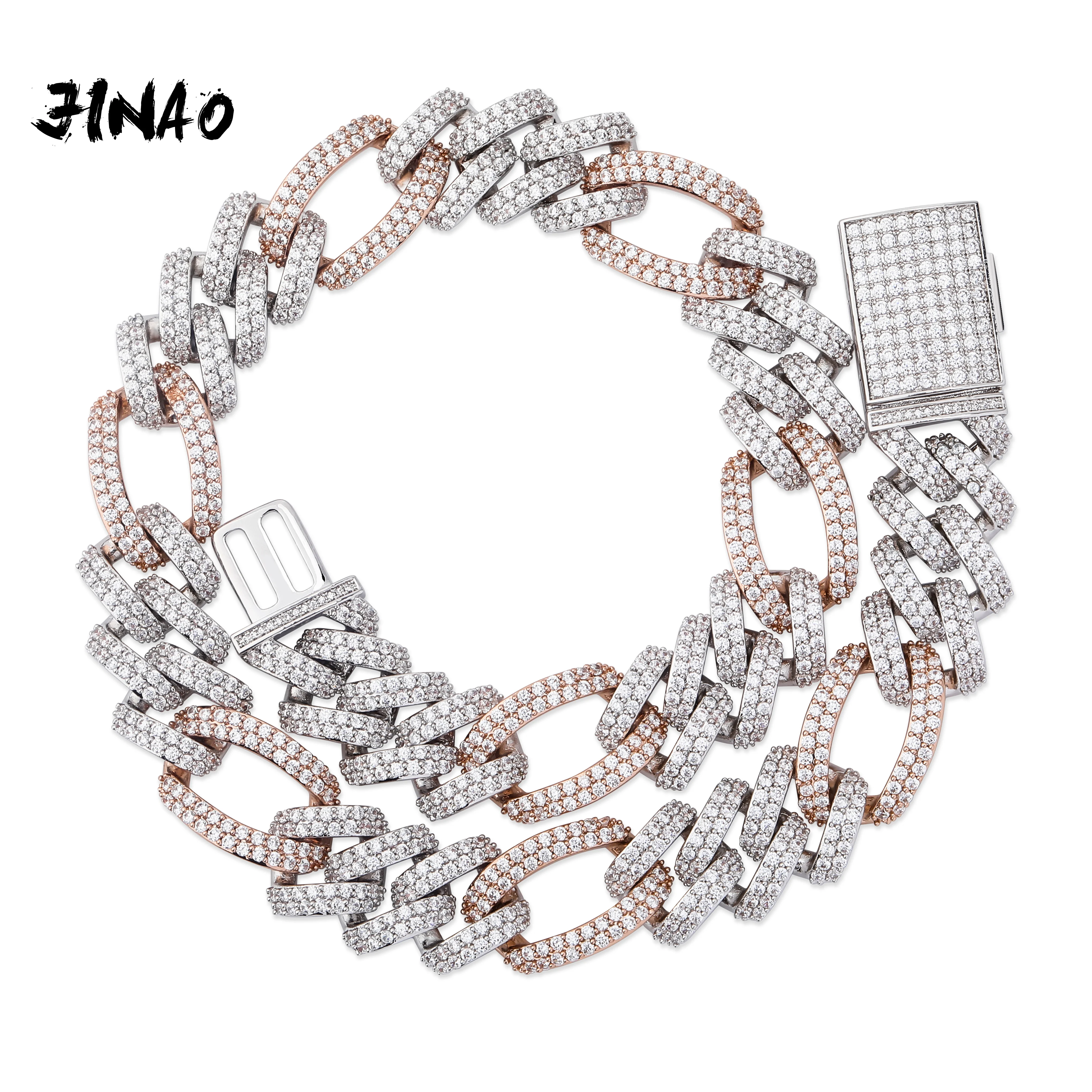 JINAO Новая мода 18 мм Майами кубинский тяжелые ожерелье крапановая закрепка льдом