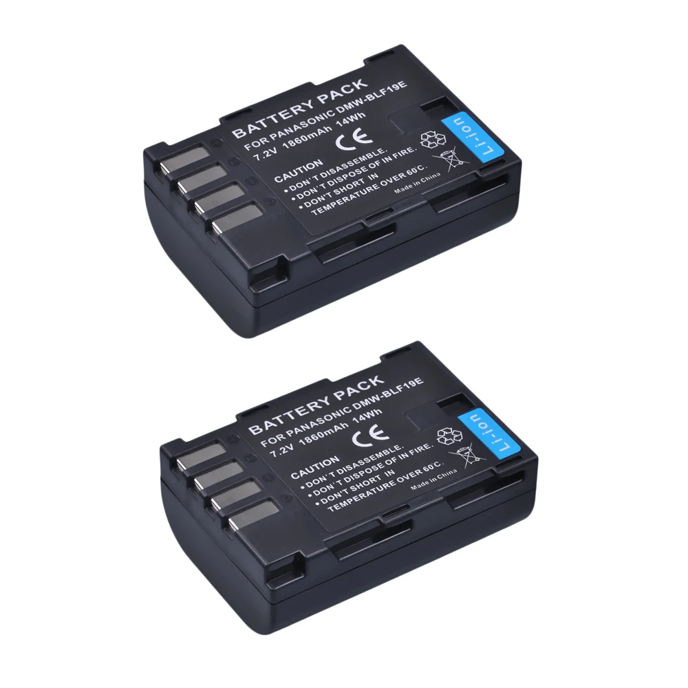 2Pack Battery 4 шт. 1860 мАч DMW-BLF19E DMW-BLF19 батарея для камеры DMW BLF19 BLF19 BLF19E+ ЖК-дисплей двойной USB зарядное устройство для Panasonic Lumix GH3 GH4 GH5 - Цвет: 2Pack Battery