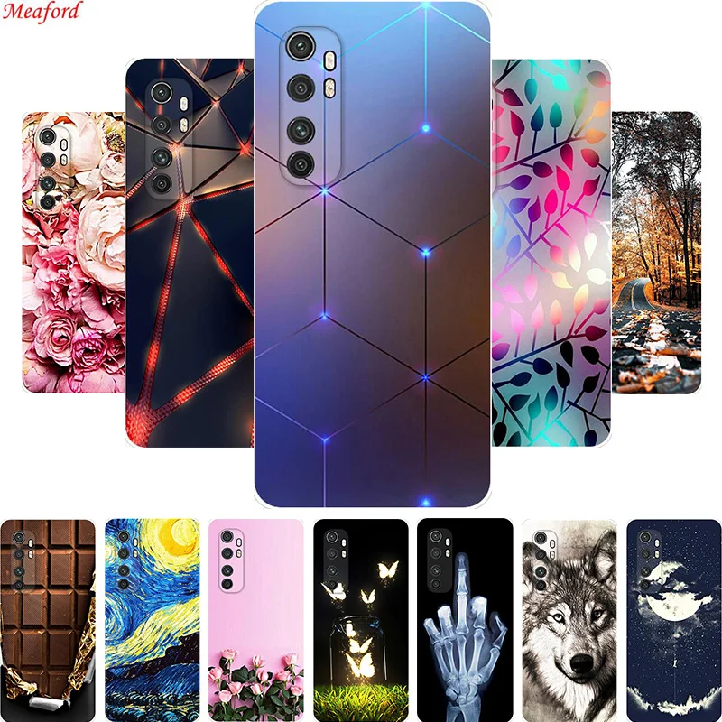 Популярный чехол для Xiaomi Mi Note 10 lite Note10 силиконовая задняя крышка мягкий телефона