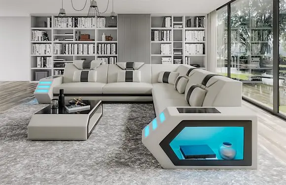 Современный дизайн мебель для гостиной l образный диван наборы 5 человек белые